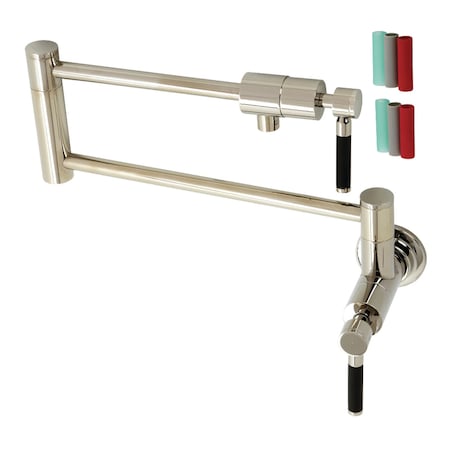Kingston Brass KS4106DKL Wall Mount Pot Filler, Polished Nickel KS4106DKL